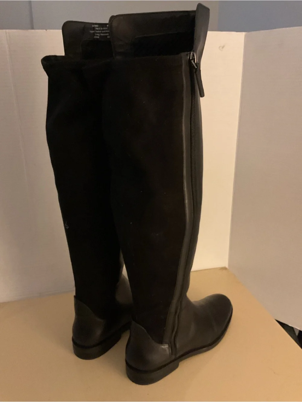 Cole Haan women black leather suede tall Over-the-Knee boots US 8.5